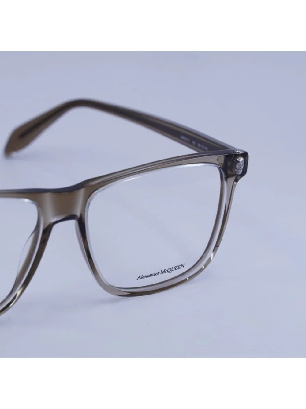 Alexander McQueen AM0247O 002 Eyeglasses Transparent Brown 56mm